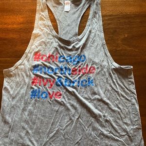 Chicago Cubs tank top with hashtags - size large